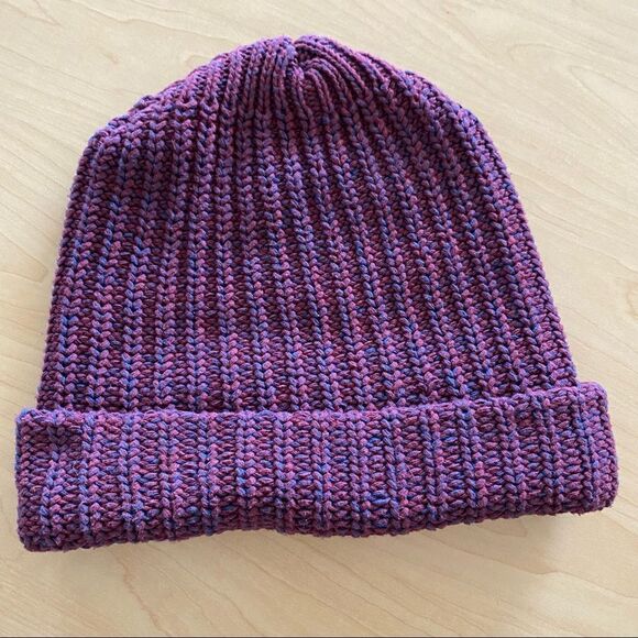 Love Your Melon-Burgundy Two Tone Mixed Knit Beanie - Picture 3 of 7